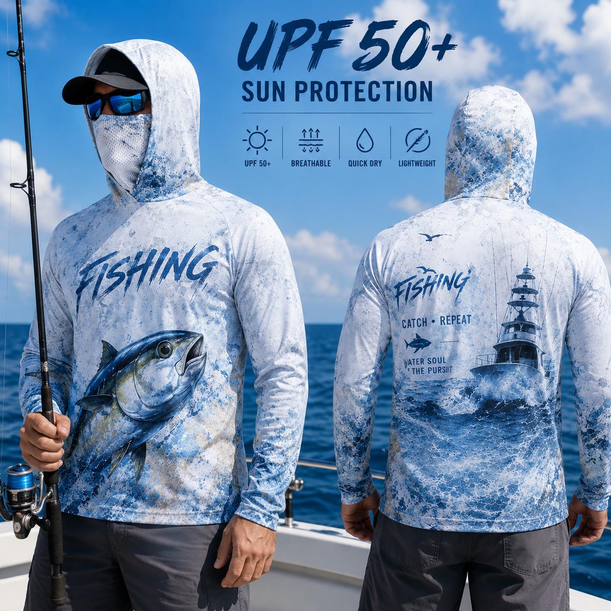 Fishing Hoodie Shirt Men Long  - đánh giá và giá Fishing Mask Sun Protection
