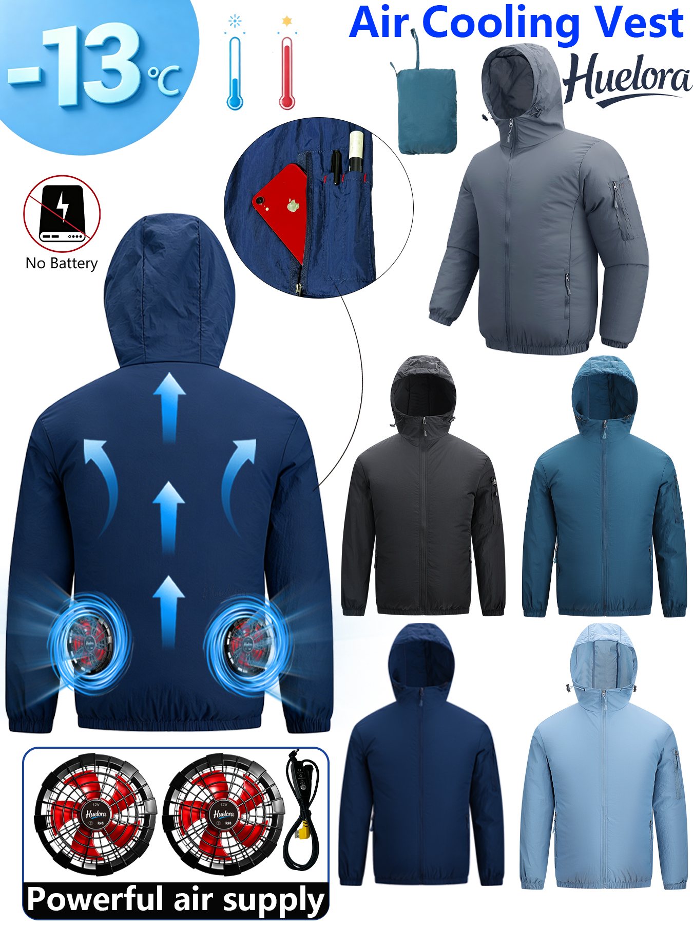 Men's Hooded USB Cooling Jacke - đánh giá và giá Fishing Hoodie