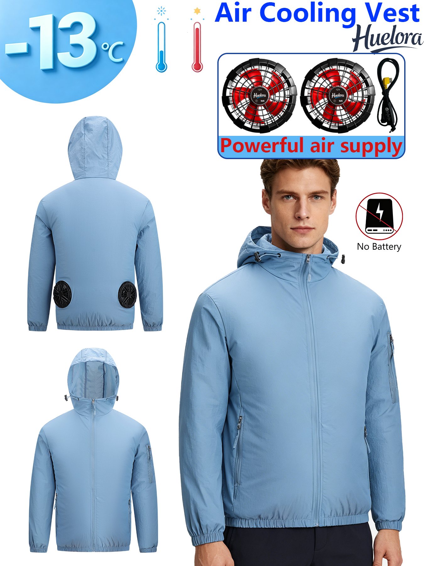 Men's Hooded USB Cooling Jacke - đánh giá và giá Fishing Hoodie
